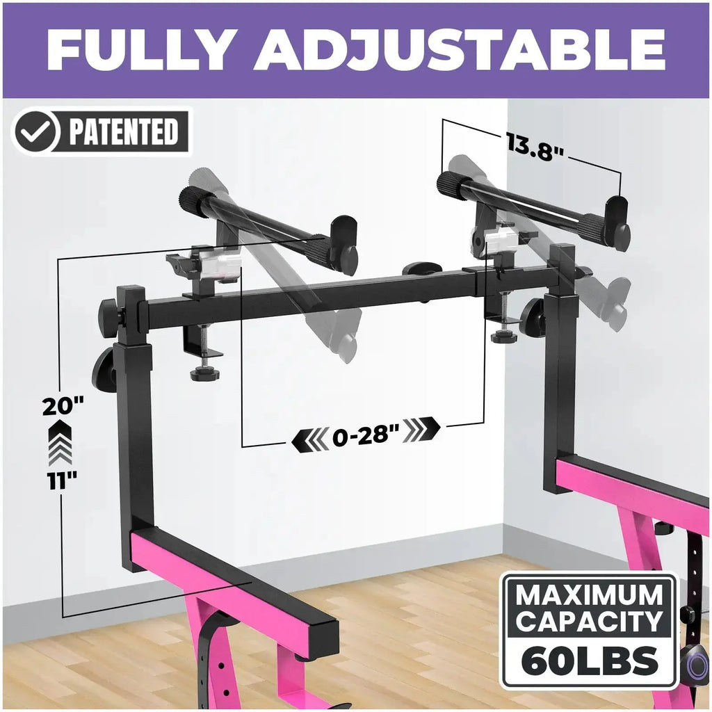Adjustable Z Style Black Keyboard Stand w/ 2nd Tier