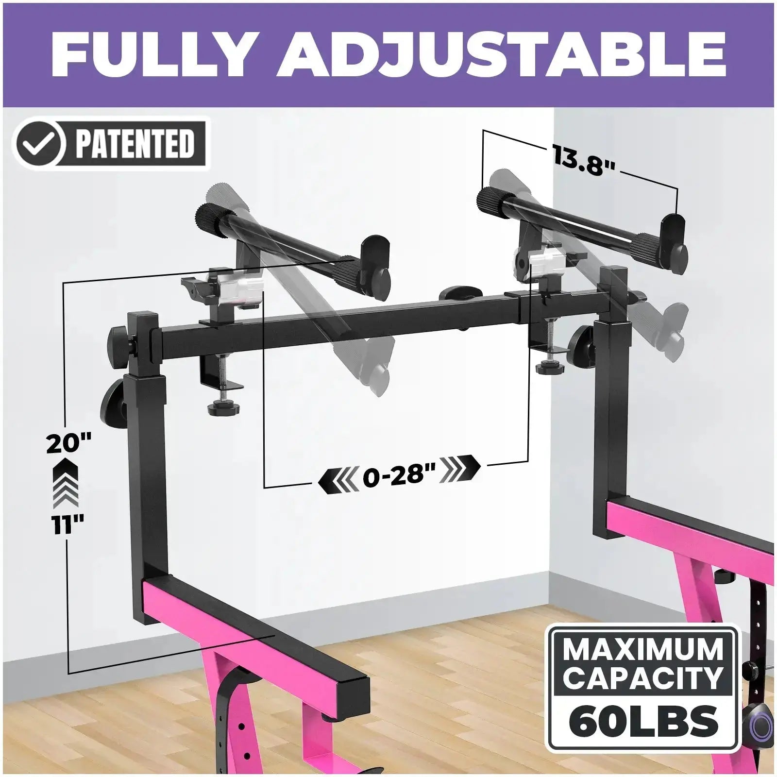 Adjustable Z Style Black Keyboard Stand w/ 2nd Tier