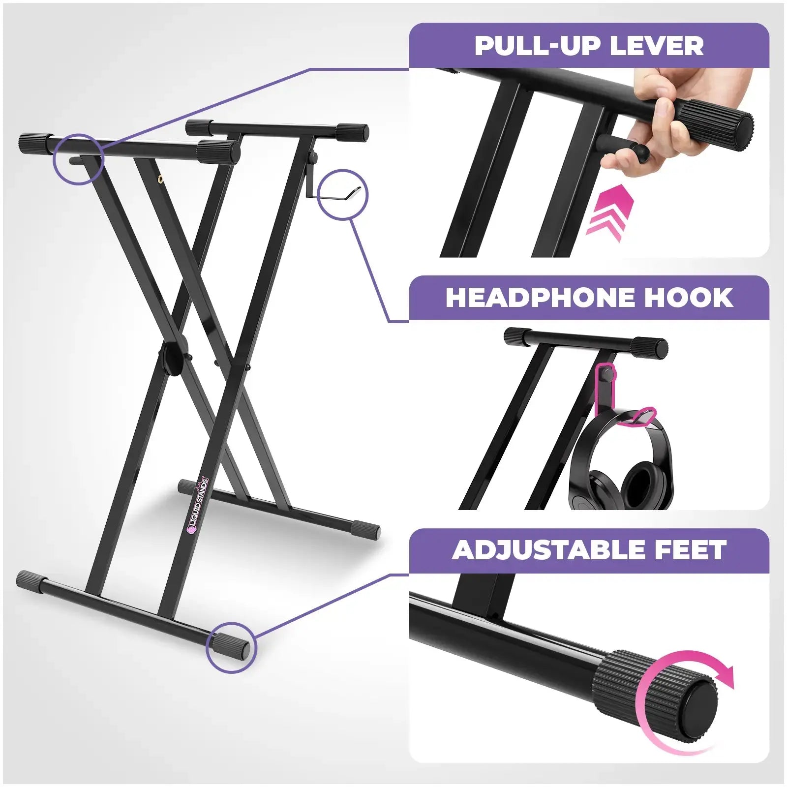 Adjustable X Style Keyboard Stand and Bench