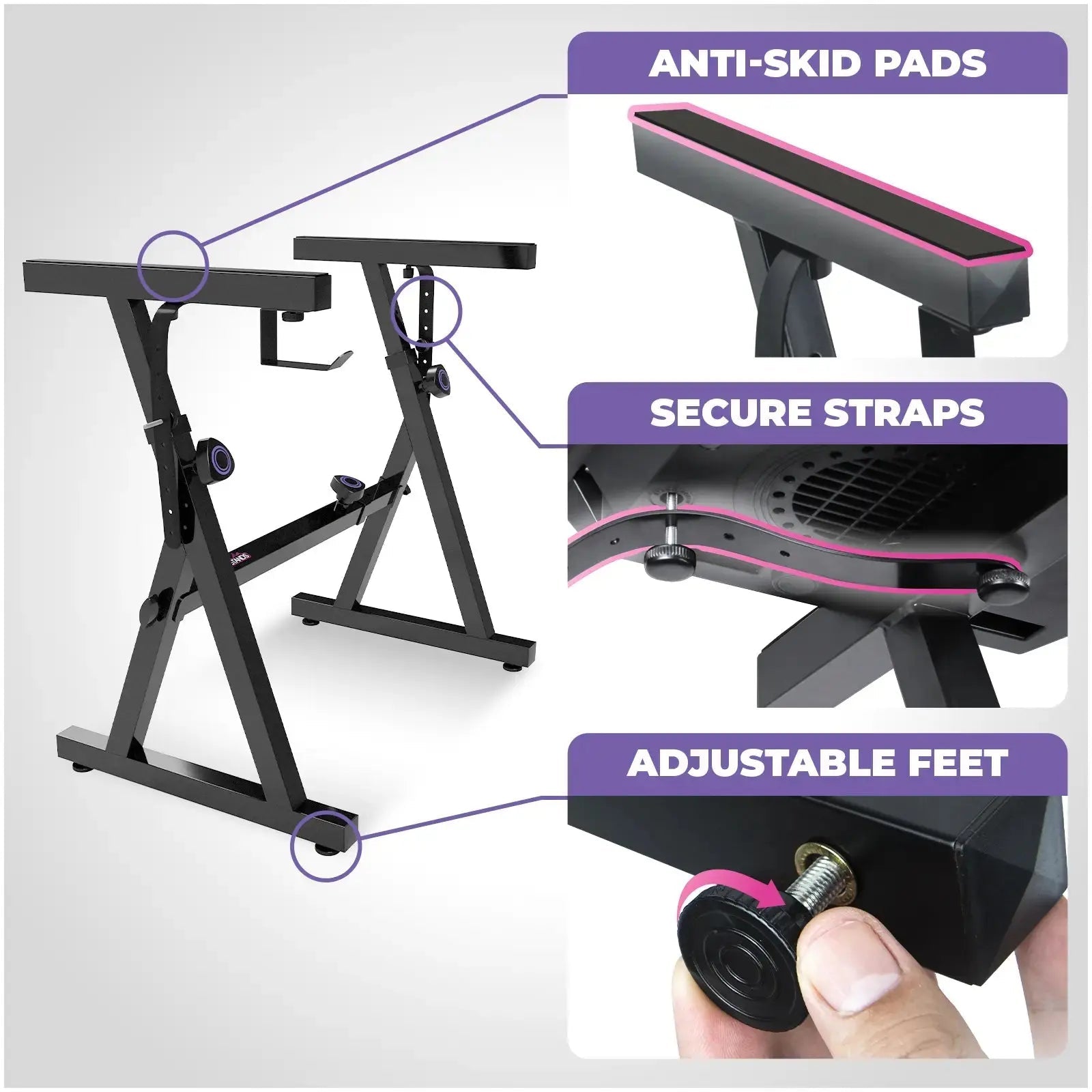 Adjustable Z Style Keyboard Stand w/ Bench