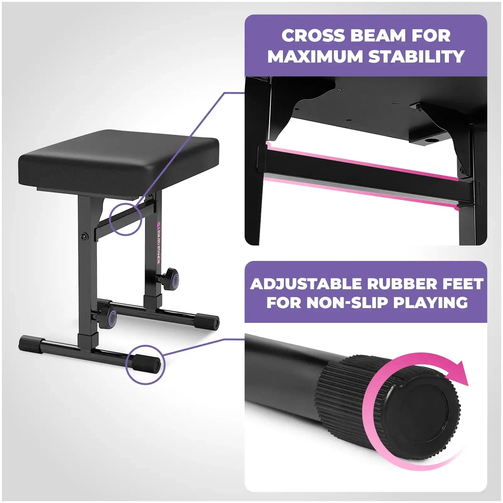 Adjustable Z Style Keyboard Stand w/ Bench