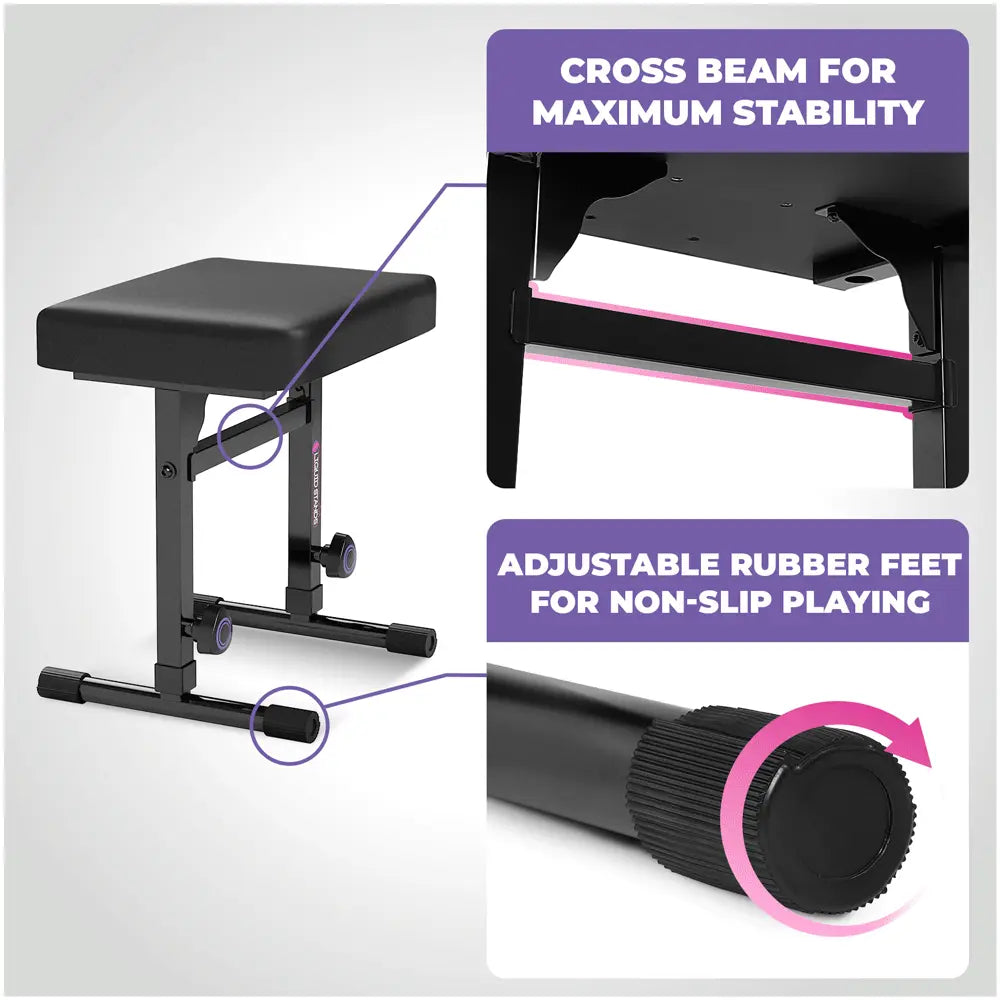 Adjustable Z Shape Black Keyboard Stand with Cover and Bench