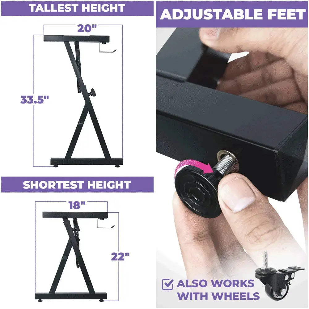 Adjustable Z Style Black Keyboard Stand
