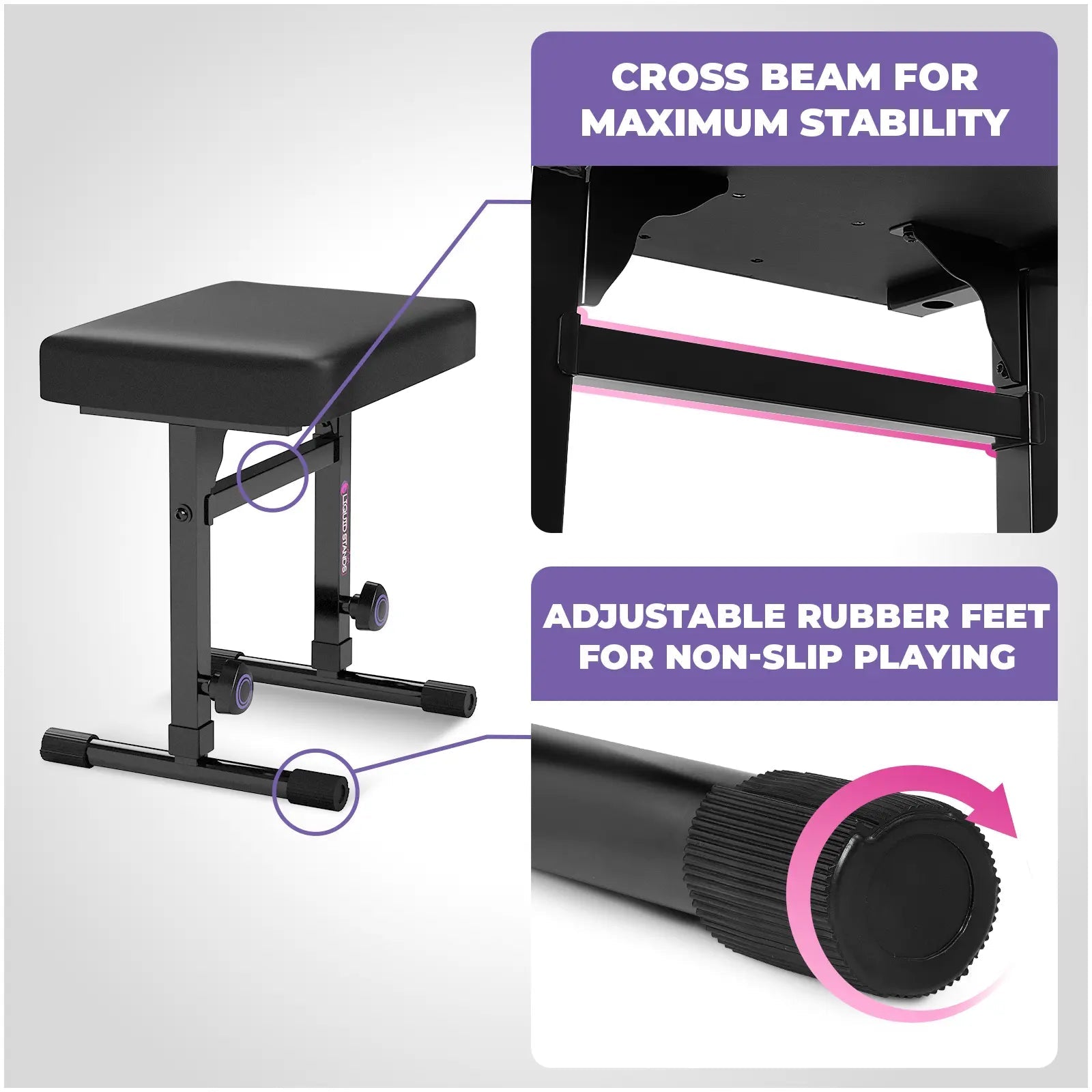 Adjustable Light Blue Z Style Keyboard Stand w/ Bench