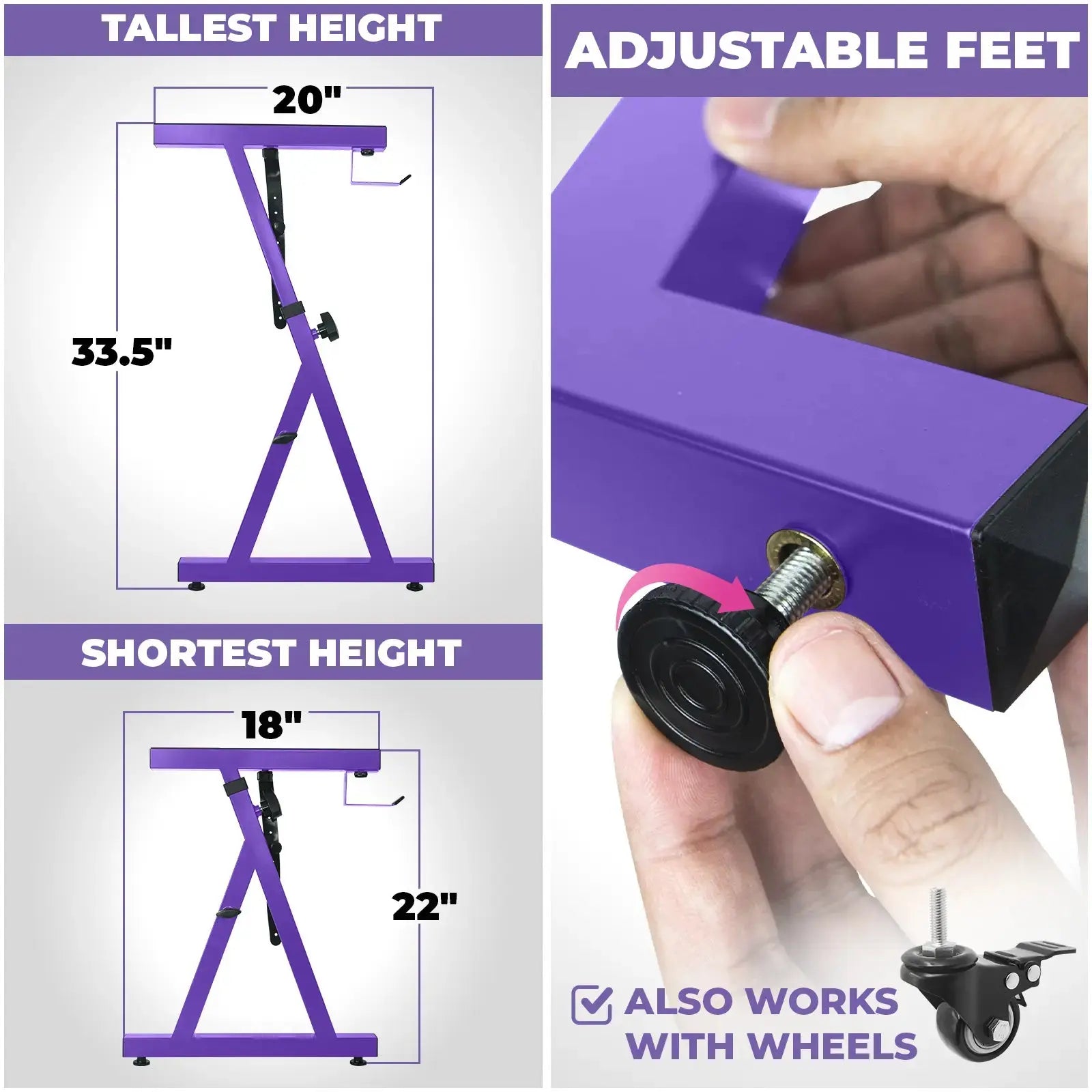 Adjustable Purple Z Style Keyboard Stand