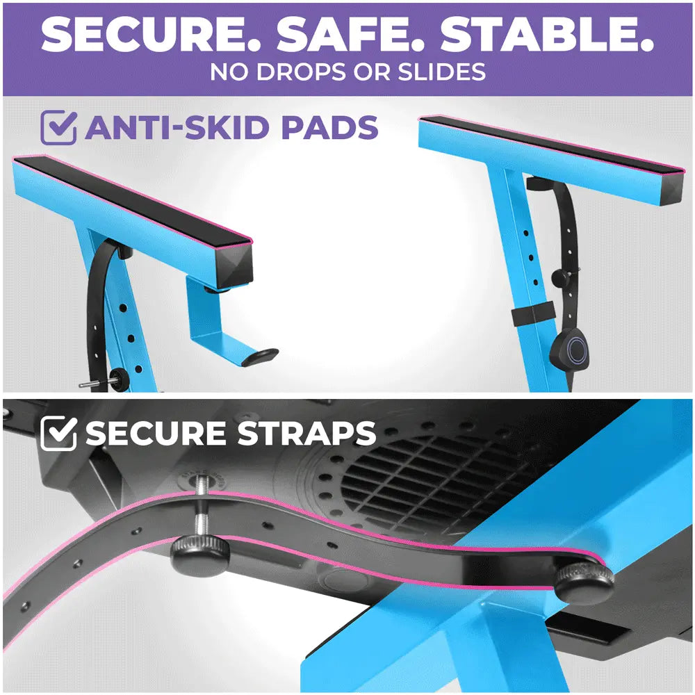 Adjustable Z Style Light Blue Keyboard Stand with Wheels