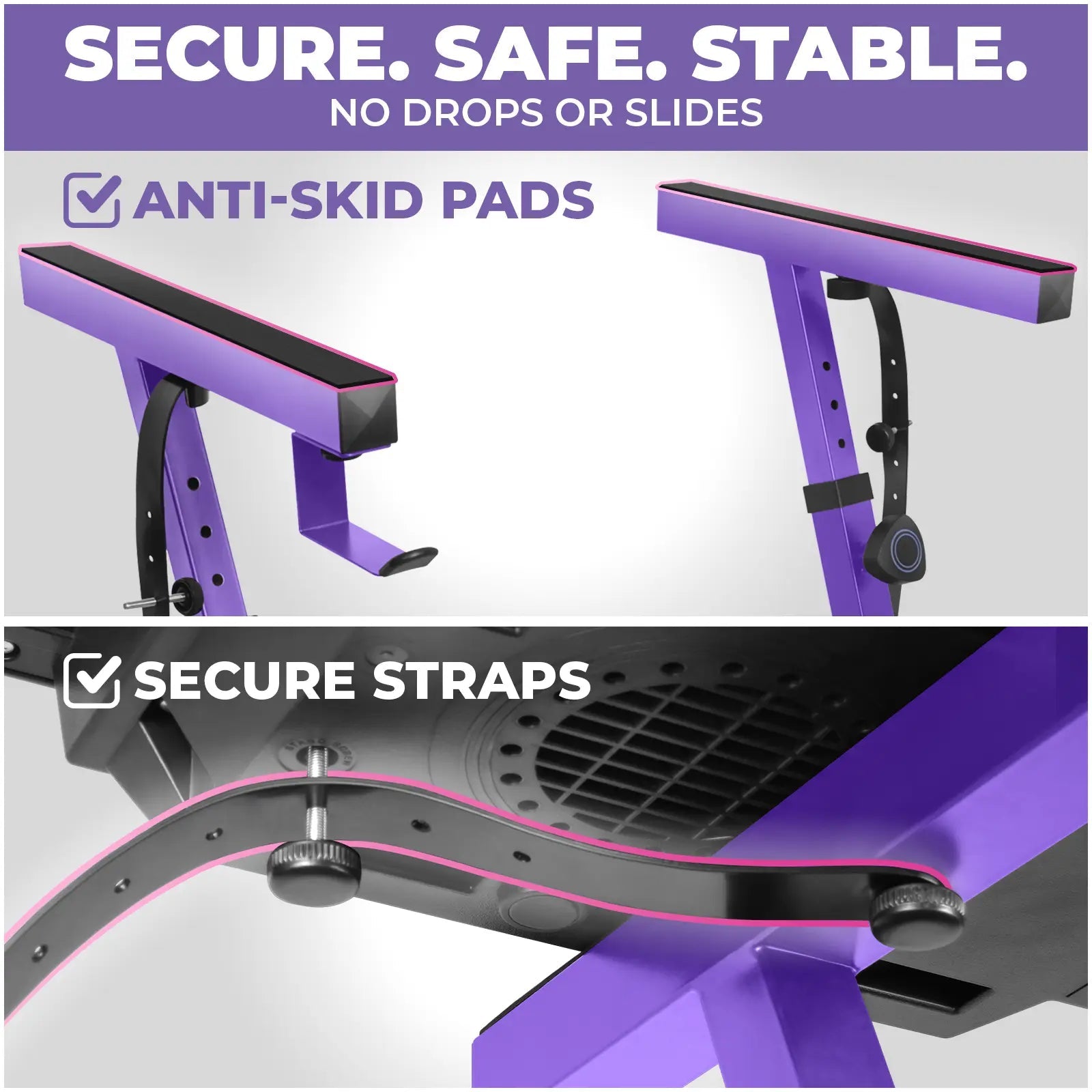 Adjustable Z Style Purple Keyboard Stand with Wheels