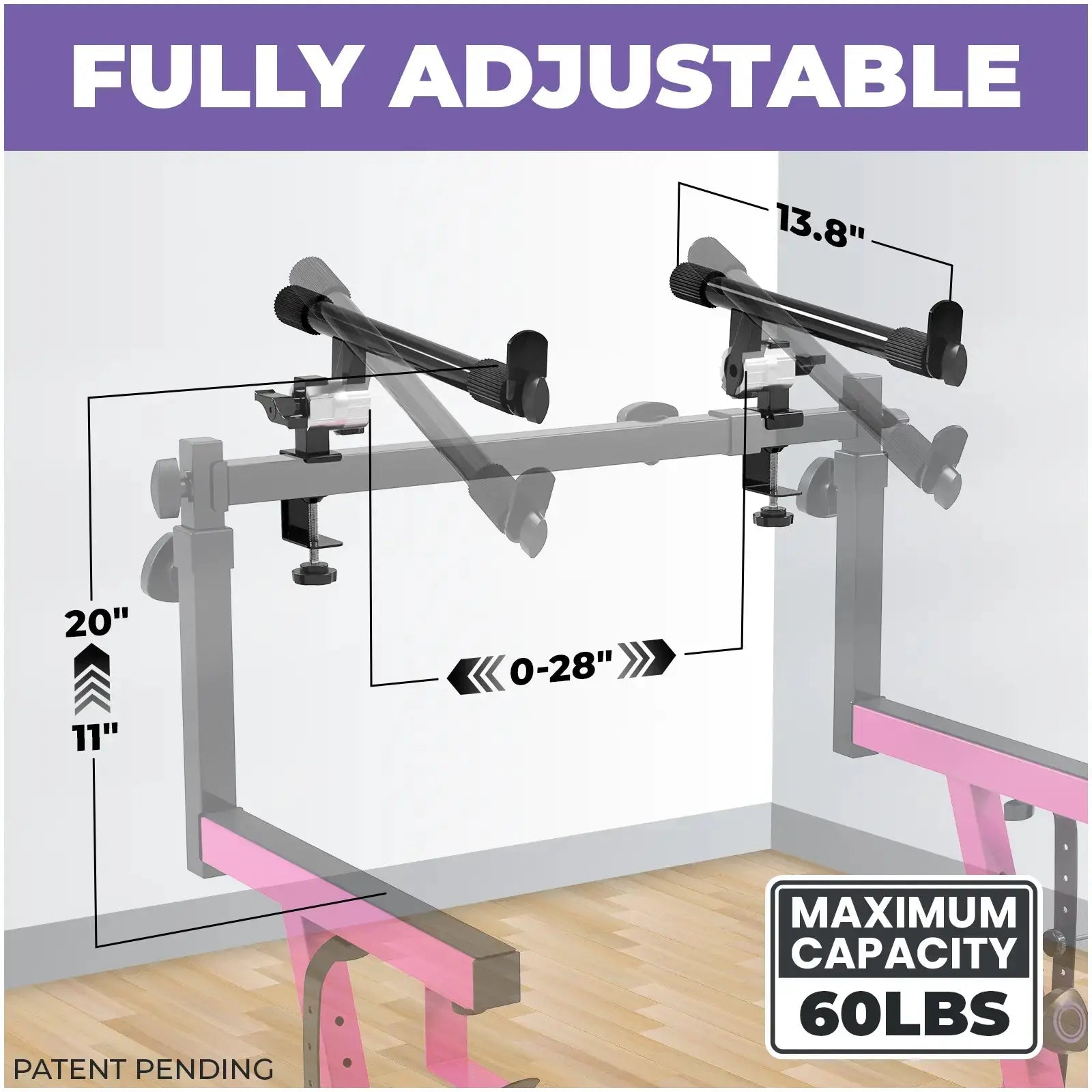 Adjustable 2-Tier Keyboard Stand Extender - Arms Only