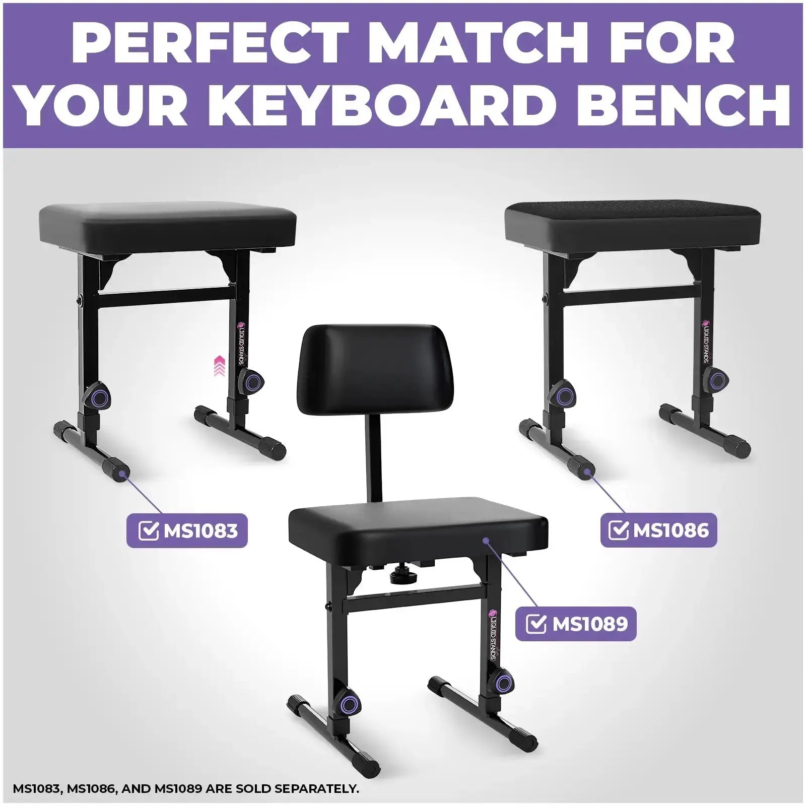 Adjustable Backrest for Piano Keyboard Bench