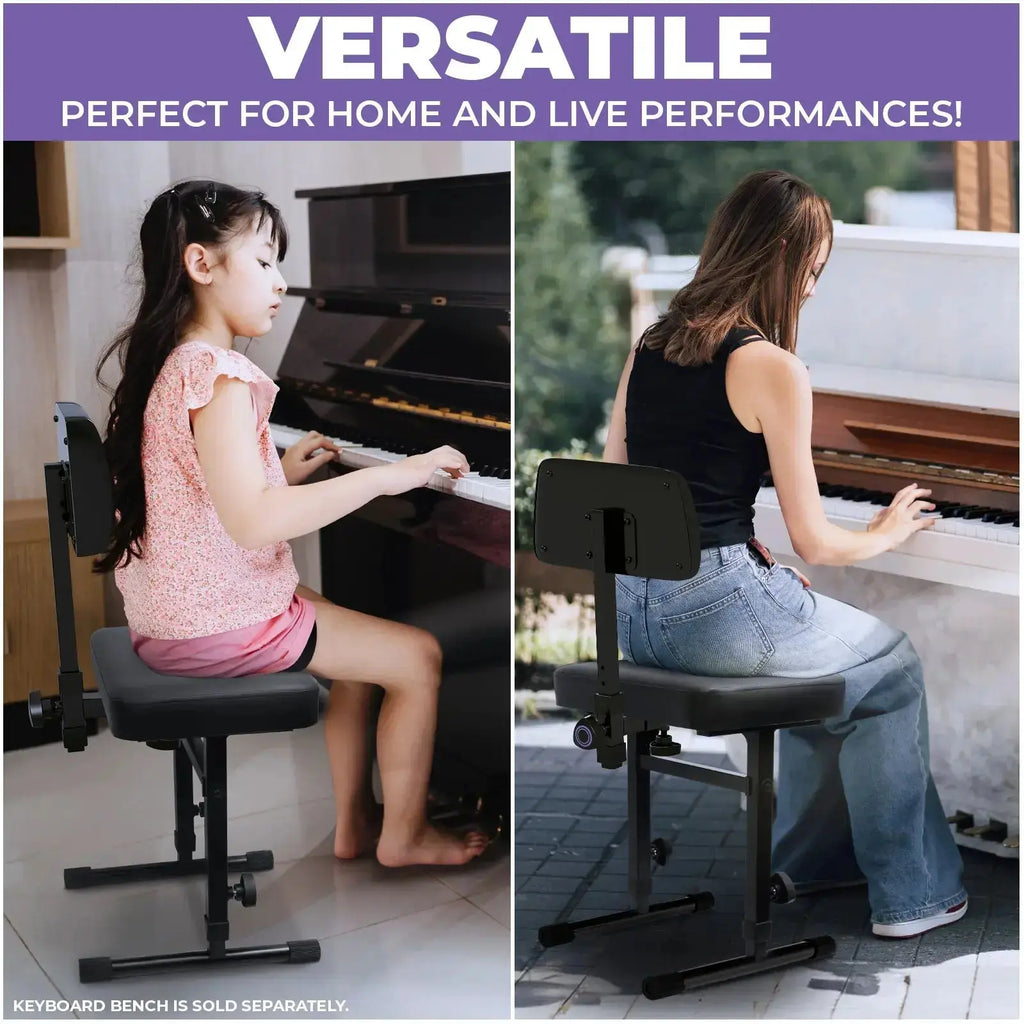 Adjustable Backrest for Piano Keyboard Bench
