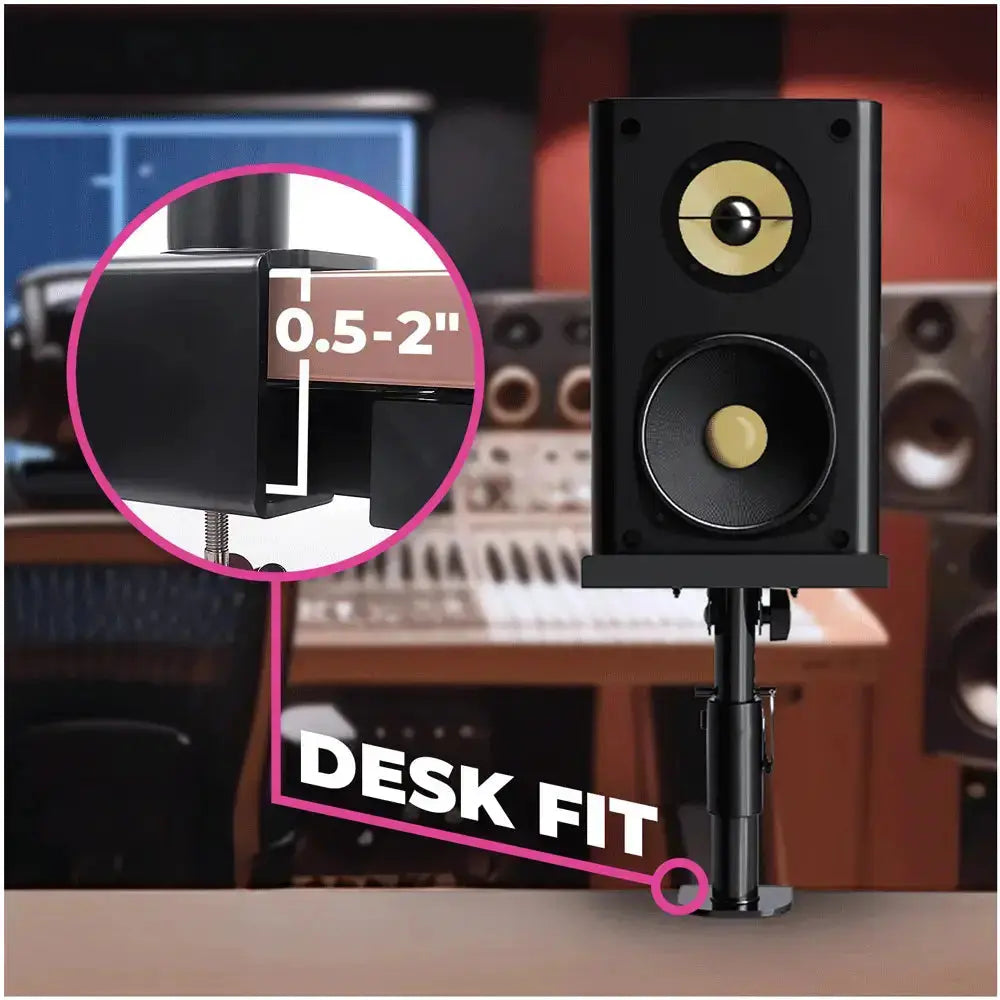 2-Piece Clamp-on Adjustable Speaker Monitor Stands with Tilt