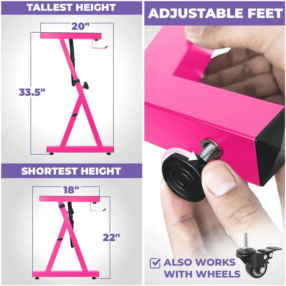 Adjustable Z Style Pink Keyboard Stand