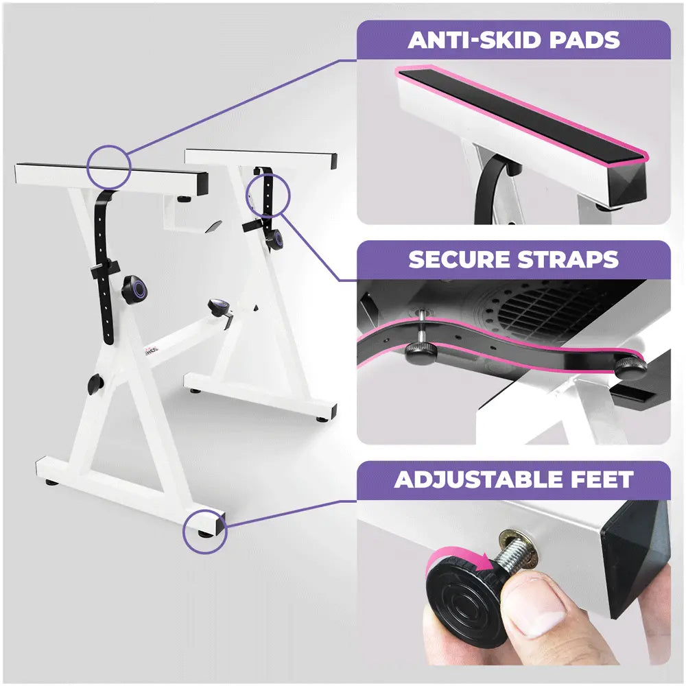 Adjustable White Z Style Keyboard Stand w/ Bench