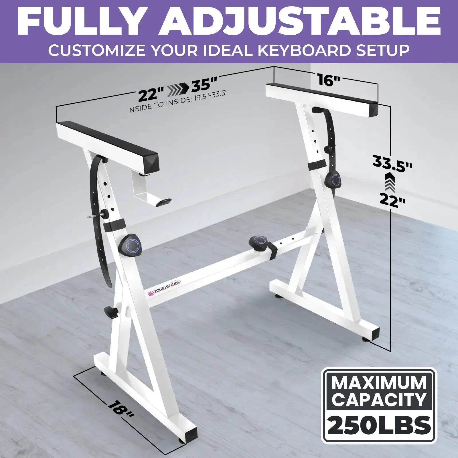 Adjustable Z Style White Keyboard Stand