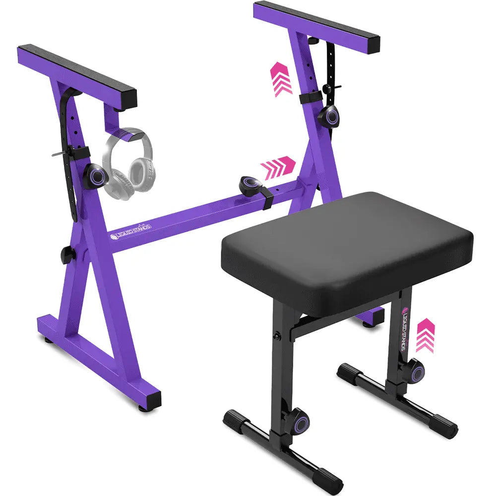 Adjustable Purple Z Style Keyboard Stand w/ Bench