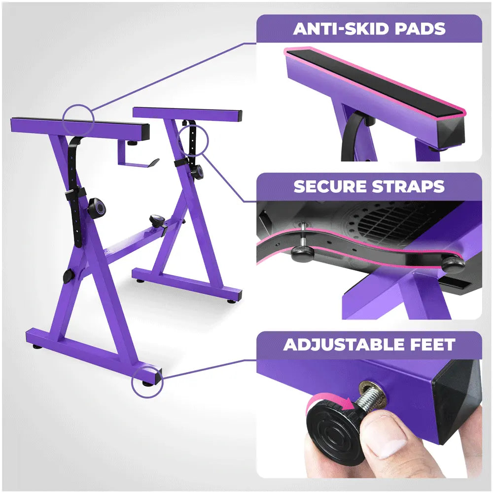 Adjustable Purple Z Style Keyboard Stand w/ Bench